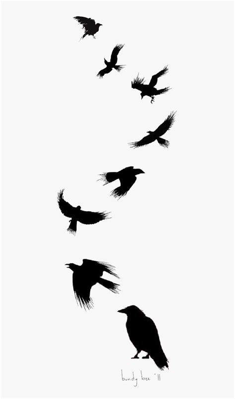 Tattoo Flight Crow Drawing Common Ink Bird Clipart - Raven Silhouette Tattoo, HD Png Download ...