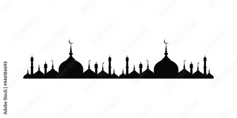 Vector illustration of a Muslim Mosque Silhouette. ramadan ramadhan eid ...