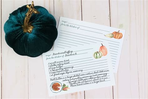 Free printable thanksgiving recipe cards, Download Free printable thanksgiving recipe cards png ...