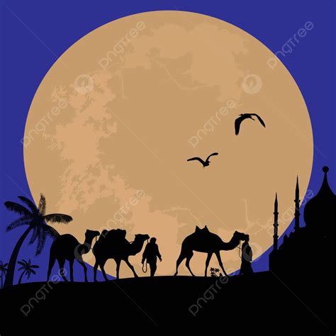 Bedouin Camel Caravan Silhouette Discovery Camel Vector, Silhouette ...