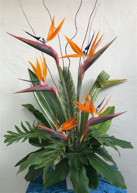 Birds of Paradise Arrangement Tropical Floral Arrangements, Creative Flower Arrangements, Church ...