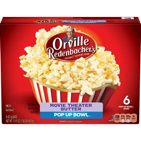 Orville Redenbacher's Movie Theater Butter Microwave Popcorn, Pop Up Bowl, 6-Count - Walmart.com ...