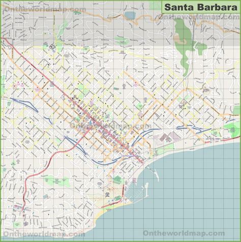 Large detailed map of Santa Barbara