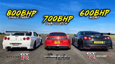 Drag: Nissan Skyline R34- Toyota SUPRA – GT-R NISMO