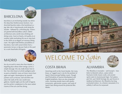 Spain Travel Tri-Fold Brochure Template | MyCreativeShop