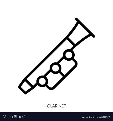 Clarinet icon line art style design isolated Vector Image