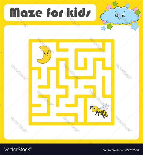 Funny maze game for kids puzzle for children Vector Image