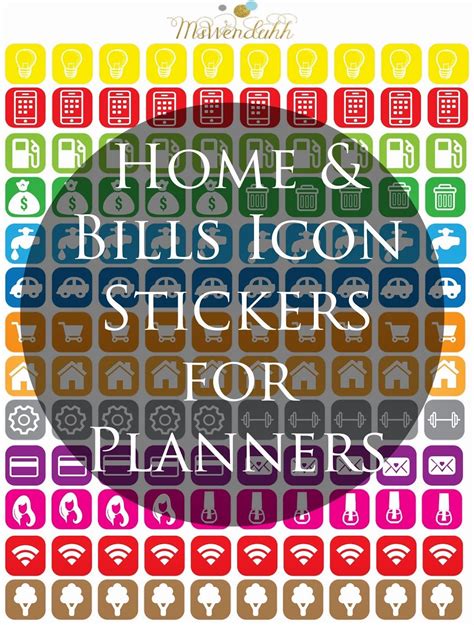 Home & Bill Icons Stickers | Wendaful