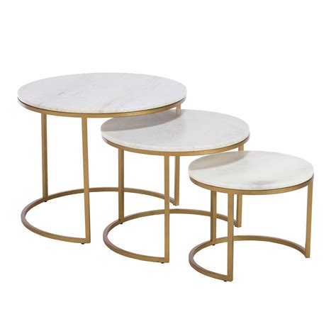 Gower Gold Marble Nest of Tables | Barker & Stonehouse | Nesting tables living room, Occasional ...
