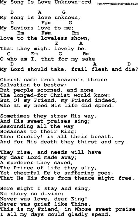 Top 500 Hymn: My Song Is Love Unknown - lyrics, chords and PDF