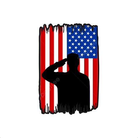 Soldier Silhouette And Usa Flag, Veterans Day, Soldiers, Usa Flag PNG and Vector with ...