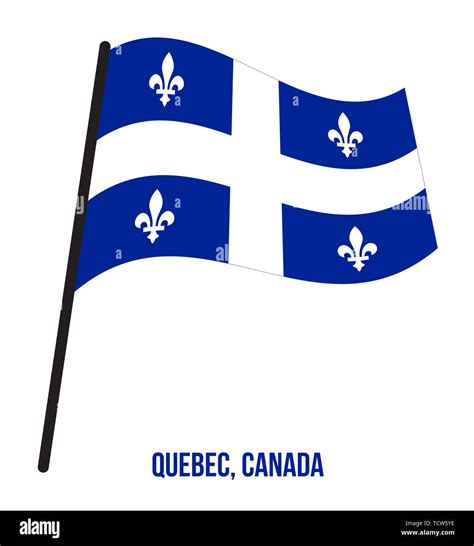 Quebec Flag Waving Vector Illustration on White Background. Provinces ...