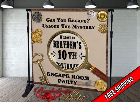 Escape Room Backdrop Escape Room Birthday Backdrop Escape - Etsy