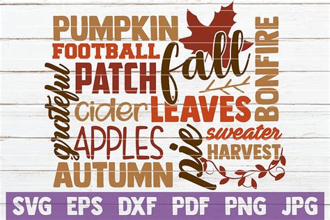 Fall Word Art SVG Cut File