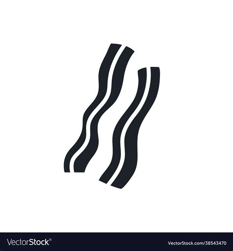 Bacon strips silhouette ham silhouette black Vector Image