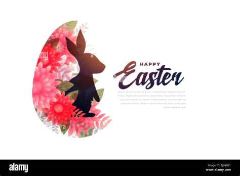 easter bunny in flowers festival background design Stock Vector Image ...