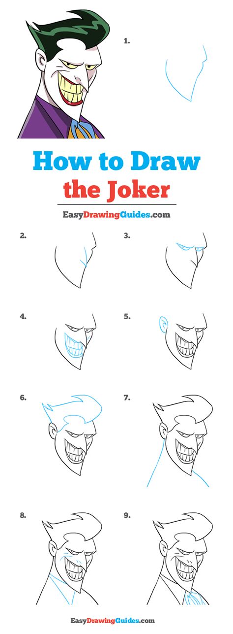 How to Draw the Joker - Really Easy Drawing Tutorial