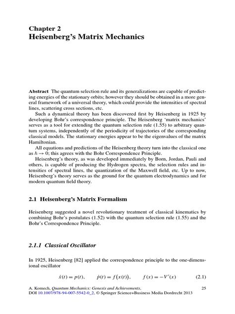 Heisenberg's Matrix Mechanics (Springer) | Quantum Mechanics ...