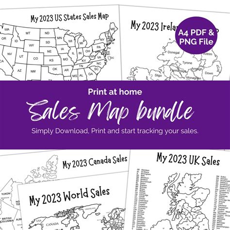 Printable Sales Map 2023 UK US Ireland Canada & World Sales - Etsy UK