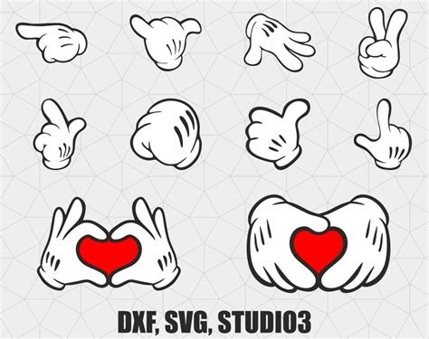 Disney SVG heart hands SVG Scan N Cut Mickey Mouse Hands Silhouette ...