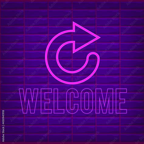 Welcome sign pink neon effect. isolated pink neon effect for box. symbol arrow purple Stock ...