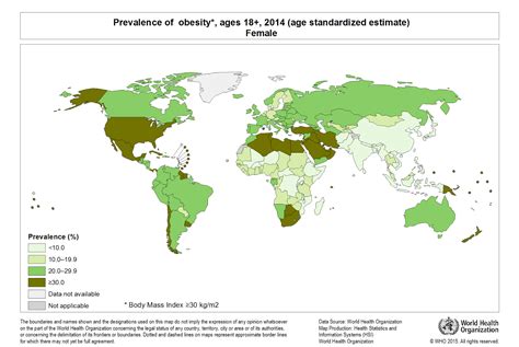 Prevalence of obesity - Vivid Maps