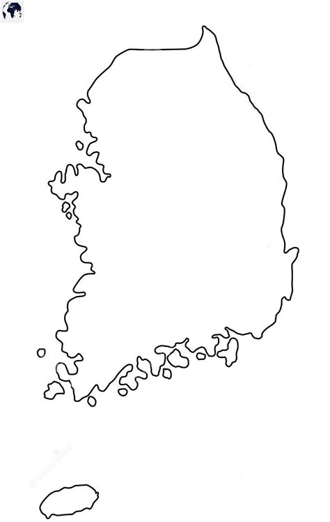 South Korea Map Outline Sketch Coloring Page