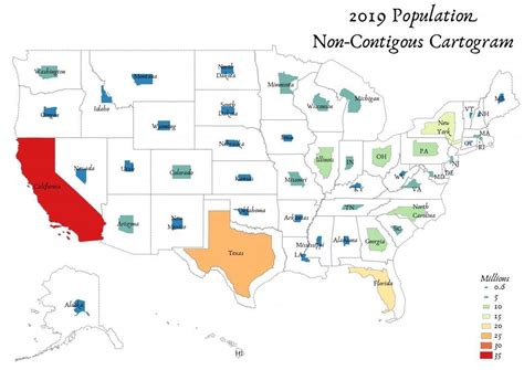 Thematic Map: US Population Non Contiguous Cartogram - Andy Arthur.org