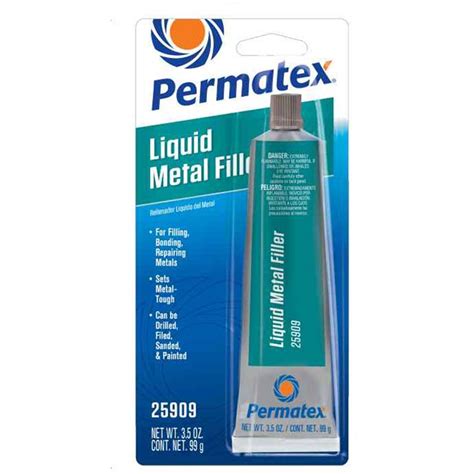 Permatex 25909 Permatex Liquid Metal Filler- 3.5oz Tube