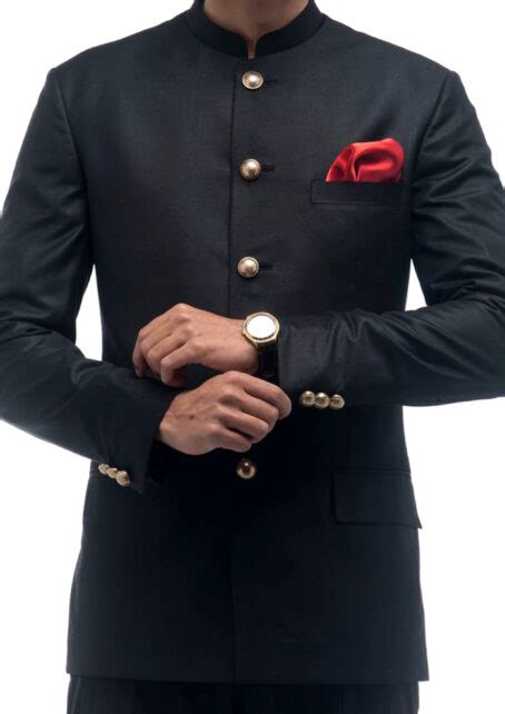 Black Traditional Prince-Coat - Hammad Khan Clothing