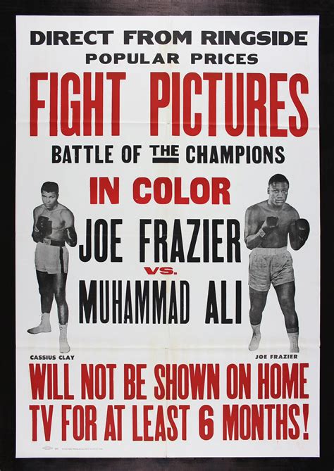 FIGHT PICTURES * CineMasterpieces JOE FRAZIER MUHAMMAD ALI BOXING MOVIE POSTER | eBay