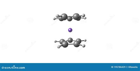 Ferrocene Molecular Structure Isolated on White Stock Illustration ...