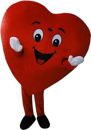 Amazon.com: Red Heart Mascot Costume Heart Costume Adult Halloween Fancy Dress (Large ...