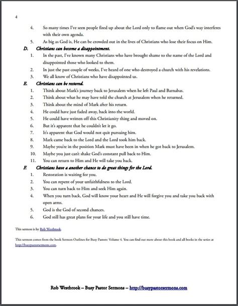 An Annotated Example of a Sermon Outline | Sermon notes, Topical ...