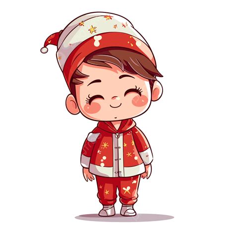 Christmas Pajama Day Vector, Sticker Clipart Anime Christmas Cartoon ...