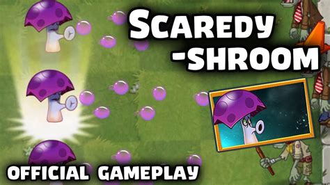 Scaredy-shroom Official Gameplay | Plants vs Zombies 2 10.5.1 - YouTube