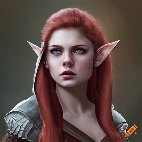Illustration of a female elf in brown leather armor