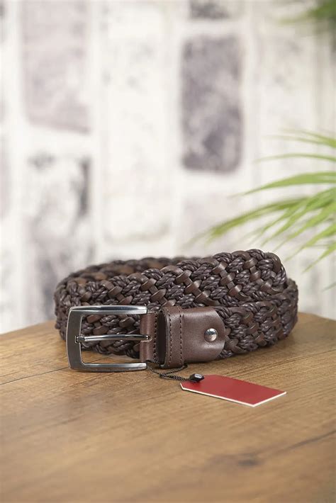 Buy Brown Male Belt Woven Leather - LeatherBeltsOnline.com