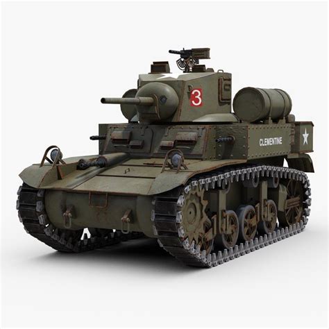 M3A1 Stuart Tank 3D - TurboSquid 1893323