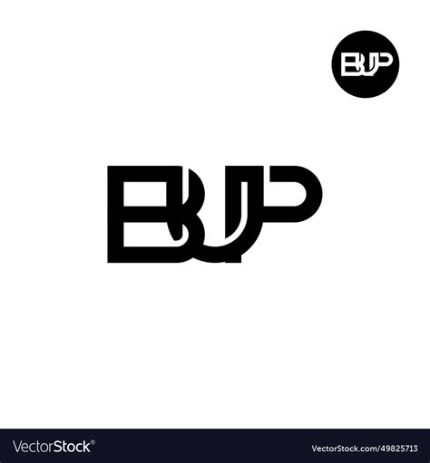 Letter bup monogram logo design Royalty Free Vector Image