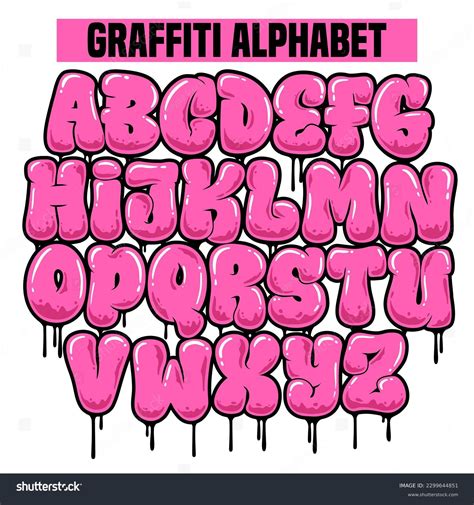 Graffiti Alphabet Graffiti Letter Pink Color Stock Vector (Royalty Free) 2299644851 | Shutterstock