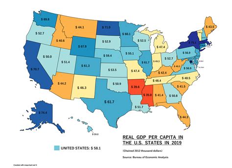 United States Gdp Per Capita Map