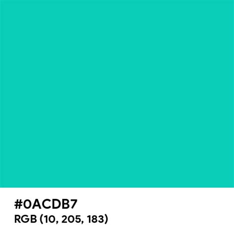 #0ACDB7 color name is Tiffany Blue