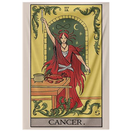 Cancer "The Crab" Zodiac Tarot Astrology Tapestry - Nirvana Threads