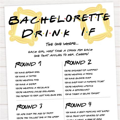 Bachelorette Party Games Printable - Printable Templates