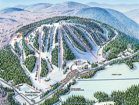 King Pine Ski Area Trail Map • Piste Map • Panoramic Mountain Map