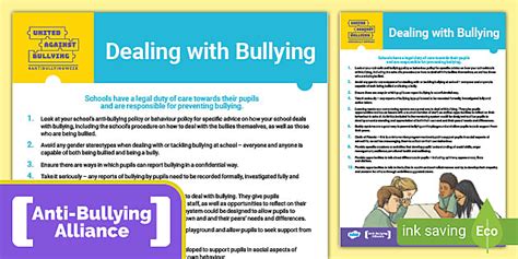 FREE! - Anti-Bullying Alliance: Dealing with Bullying Adult Guidance