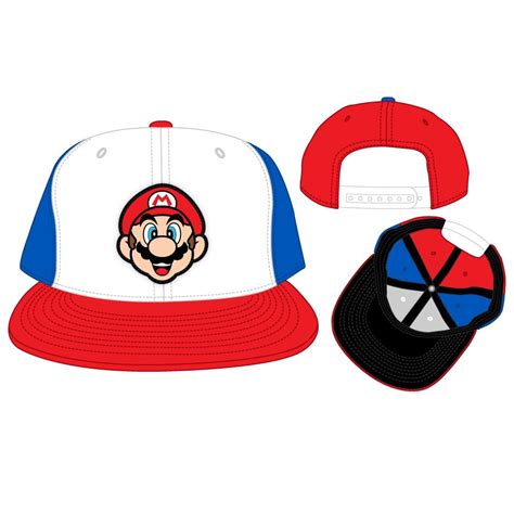 Bioworld - Colorblock Super Mario Snapback Hat Red White and Blue Super Mario Hat - Walmart.com ...