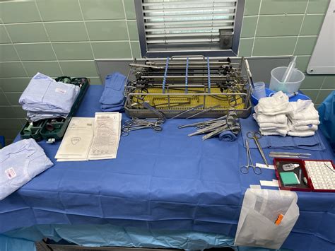 Laparoscopic bilateral salpingo-oophorectomy mayo stand and back table ...