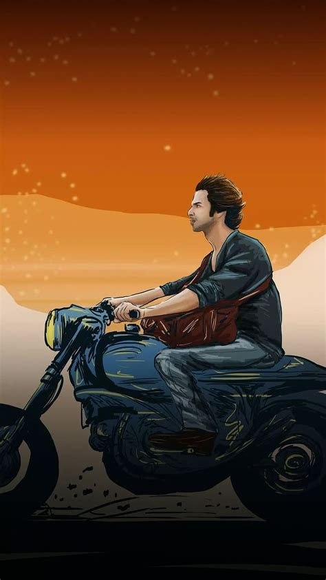 Bullet Wale, Kabir Singh Riding Bullet Bike, art work, shahid kapoor, indian actor, HD phone ...